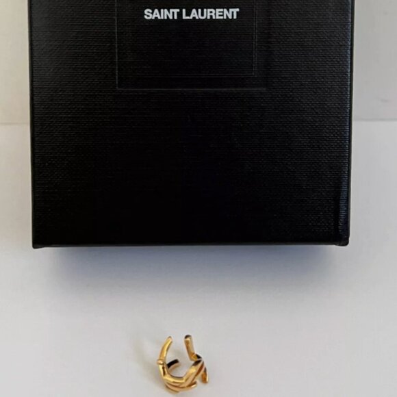 Saint Laurent YSL Opyum Logo Gold Single Ear Cuff Earring - Picture 1 of 5